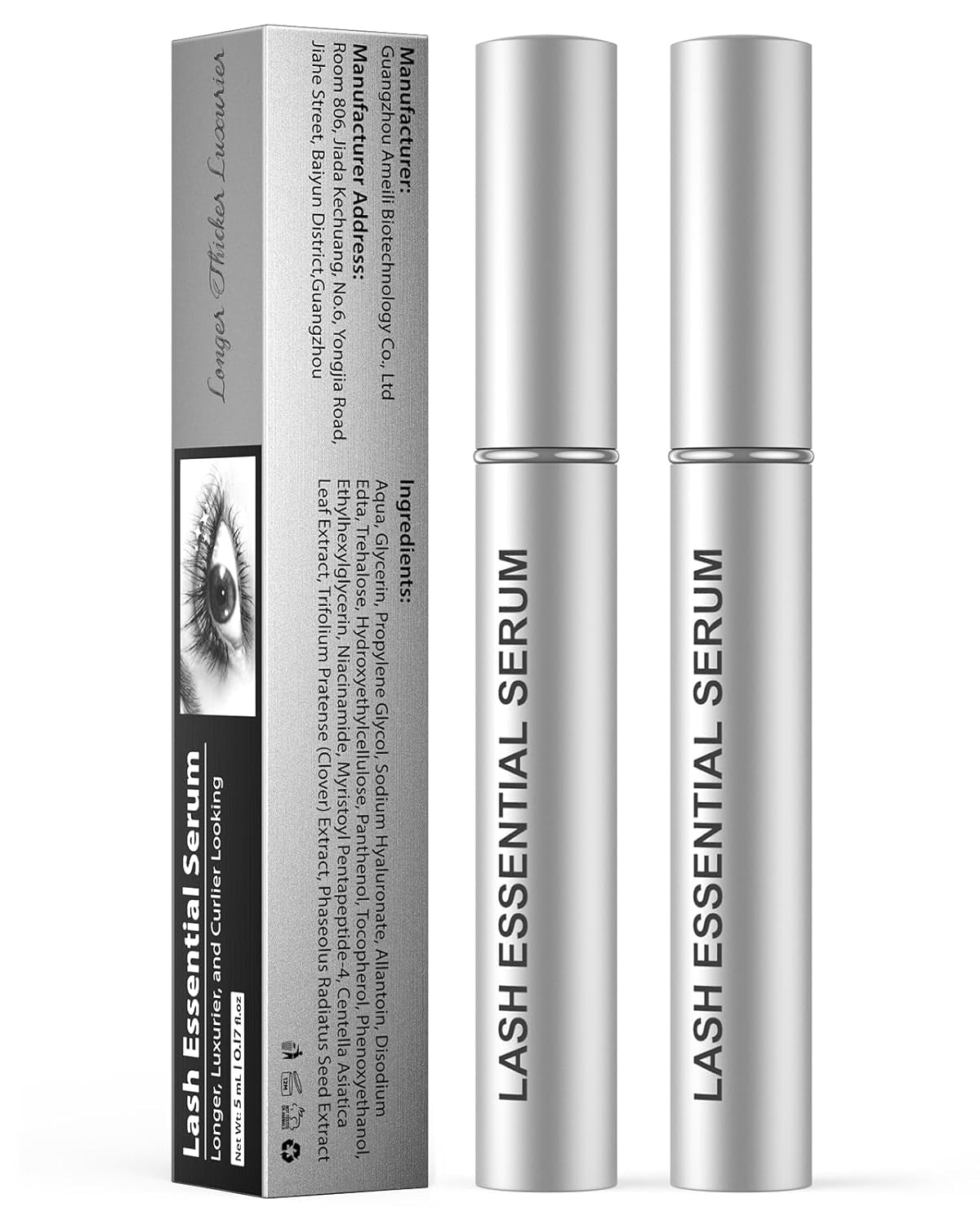 Natural Cosmetic Eyelash Serum for Longer, Thicker Lashes & Brows, Boost Lash Serum Vegan & Cruelty-Free - Niacinamide, Centella Asiatica Leaf Extract (10 Ml)