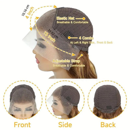 Highlight Ombre Lace Front Wig Human Hair Pre Plucked Body Wave 4/27 Colored Honey Blonde Wigs 13X4 HD Lace Frontal Wigs Human Hair 180 Density Glueless Wigs Human Hair for Women 22 Inch